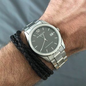 Men's silver/black metal watch by KENNETH COLE NY